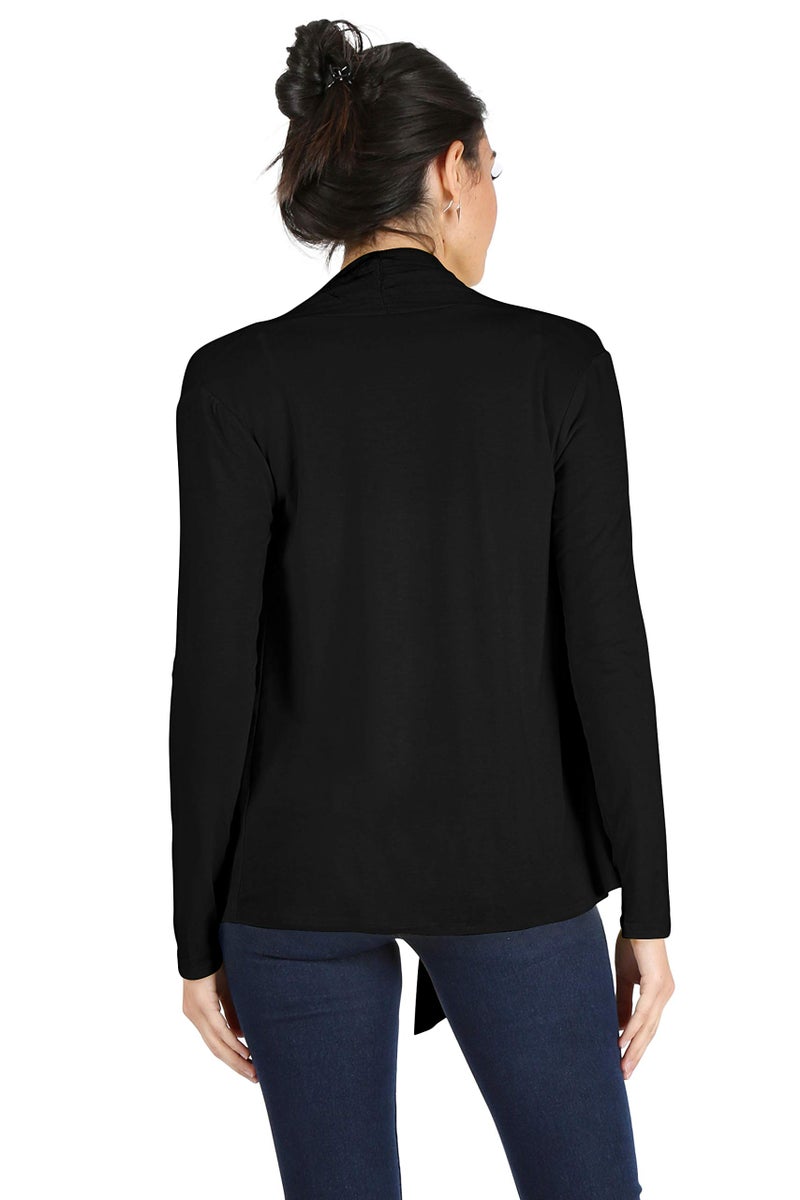 Simlu Womens Open Drape Cardigan Reg and Plus Size Cardigan Sweater Long Sleeves - USA,Black,XXX-Large - Image 4